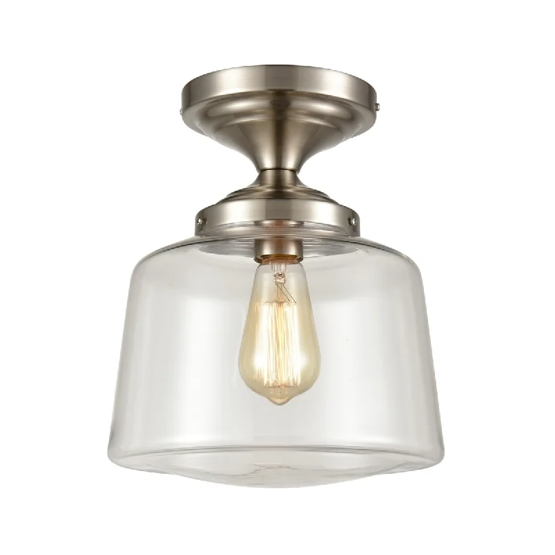 Industrial Area Lighting for Large Open SpacesModern Semi Flush Ceiling Light, Schoolhouse Clear Glass Industrial Area Lighting for Large Open SpacesModern Semi Flush Ceiling Light, Schoolhouse Clear Glass