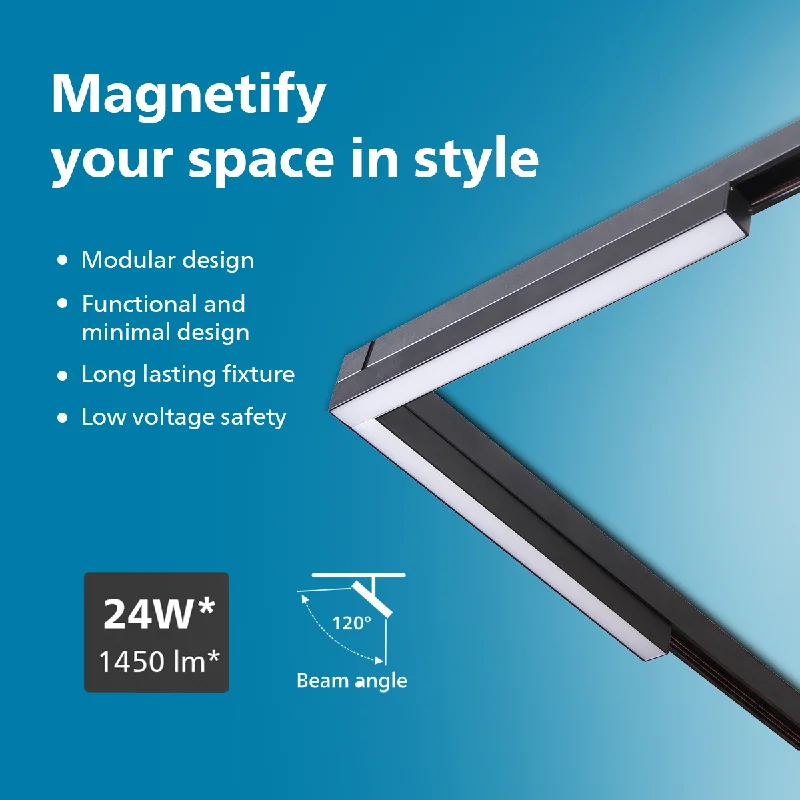 Track lighting with frosted glass shadesPhilips Webber L-shaped Diffused Blade