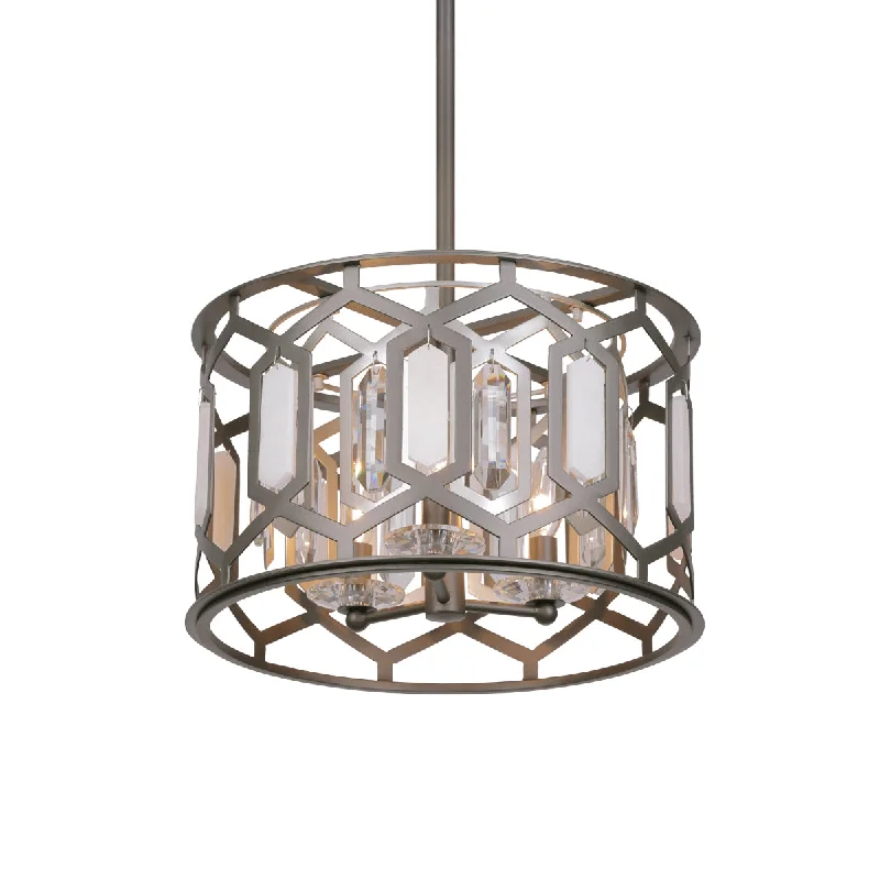Adjustable Industrial Lighting for Flexible IlluminationHexly 16" 3 Lights Pendant Light Silver Finish
