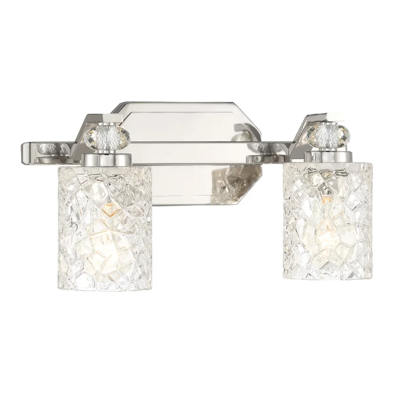 Waterproof Industrial Lighting for Wet AreasCrystal Kay 16" 2 Lights Bathroom Vanity Light Chrome Finish Waterproof Industrial Lighting for Wet AreasCrystal Kay 16" 2 Lights Bathroom Vanity Light Chrome Finish