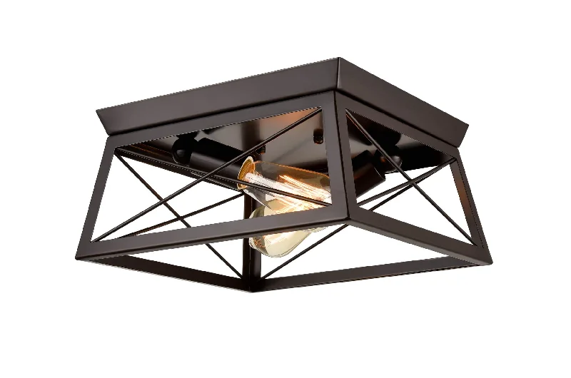 Industrial Area Lighting for Large Open SpacesMetal Industrial Oil Rubbed Bronze Retangle Ceiling Light Flush Mount