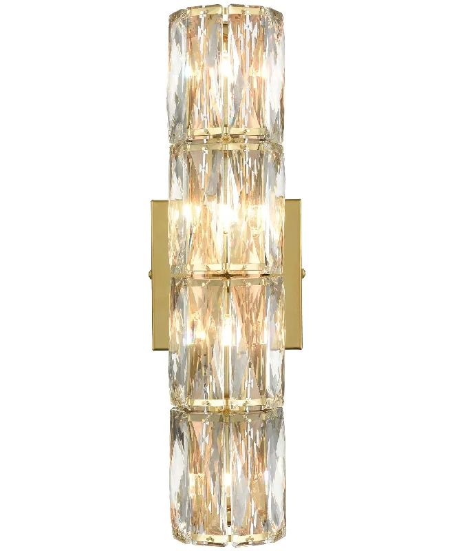 Industrial Wall - Mounted Lighting for Workshop WallsModern Gold Crystal Wall Sconce 4-Light Bathroom Vanity Light Fixture