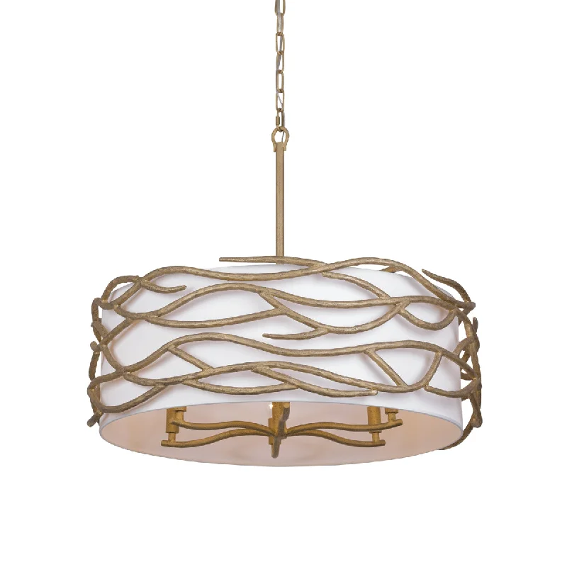 Durable Industrial Lighting for Harsh EnvironmentsBranch Reality 28" 6 Lights Pendant Light Gold Finish