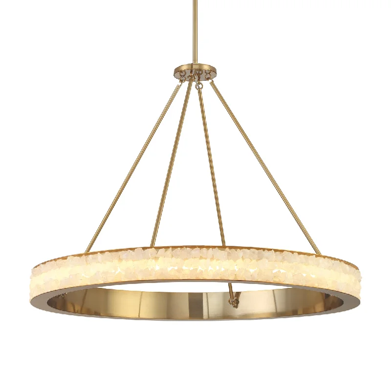 Industrial Lighting for Textile MillsDivinely 36" 1 Light LED Chandelier Gold Finish Industrial Lighting for Textile MillsDivinely 36" 1 Light LED Chandelier Gold Finish