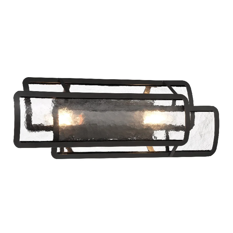 Industrial Ceiling - Mounted Lighting for Assembly PlantsBella Collina 24" 2 Lights Bathroom Vanity Light Black Finish Industrial Ceiling - Mounted Lighting for Assembly PlantsBella Collina 24" 2 Lights Bathroom Vanity Light Black Finish