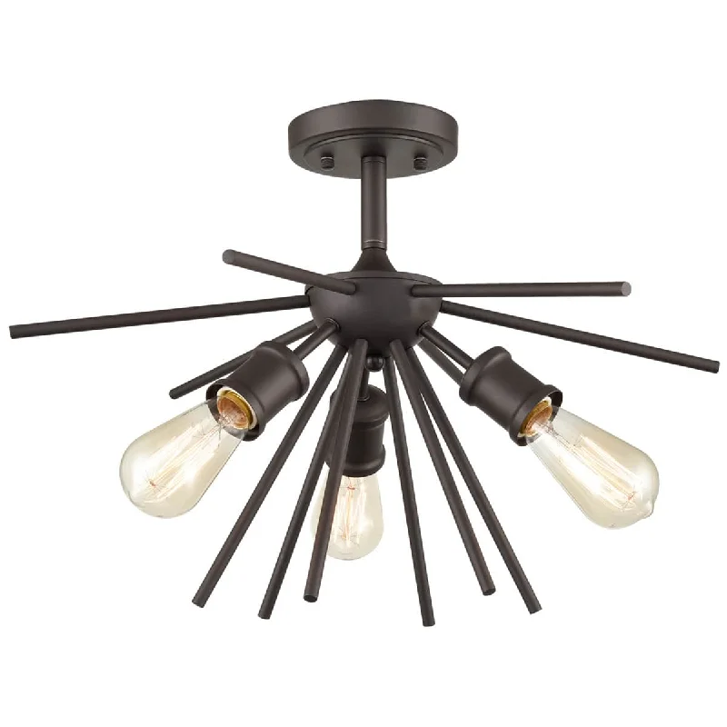 Industrial Lighting with High CRI (Color Rendering Index) for True Color PerceptionVintage Sputnik Semi Flush Ceiling Lights, Golden Bronze