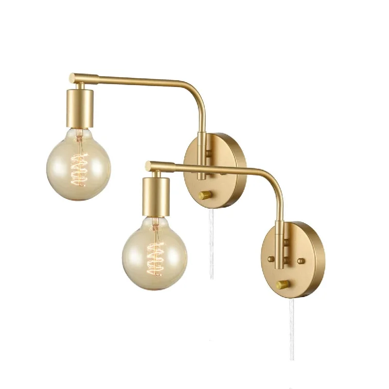 Industrial Lighting for Chemical PlantsEdison Antique Brass Plug In Wall Sconces Set Of Two