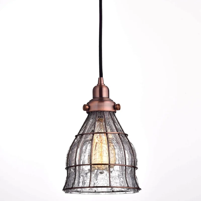 Energy - Efficient Industrial Lighting for Cost - SavingsVintage Cracked Glass Pendant Lights, Red Antique Copper Energy - Efficient Industrial Lighting for Cost - SavingsVintage Cracked Glass Pendant Lights, Red Antique Copper