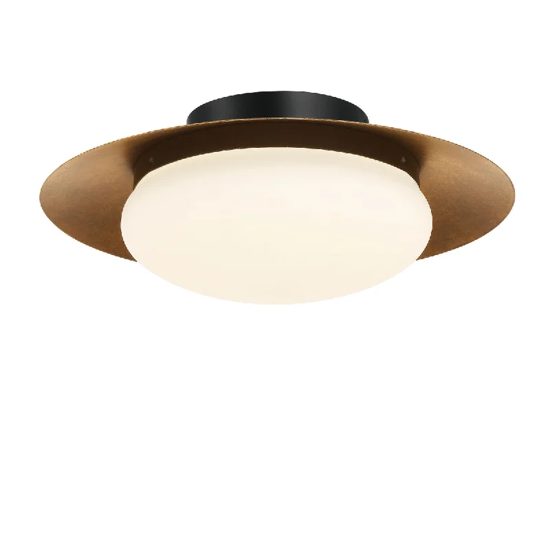 Durable Industrial Lighting for Harsh EnvironmentsZinola 15" 1 Light LED Flush Mount Gold Finish Durable Industrial Lighting for Harsh EnvironmentsZinola 15" 1 Light LED Flush Mount Gold Finish