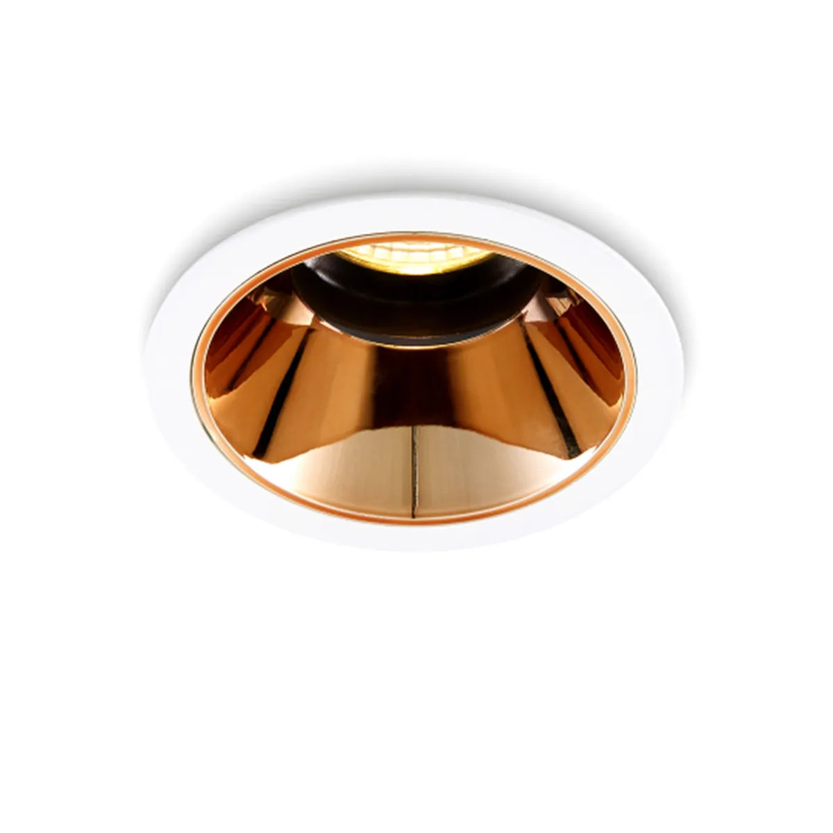 Dimmable track lighting for home officesLED Inbouwspot 5W 3000K warm wit ⌀83mm kantelbaar Rosé goud met witte rand Dimmable track lighting for home officesLED Inbouwspot 5W 3000K warm wit ⌀83mm kantelbaar Rosé goud met witte rand