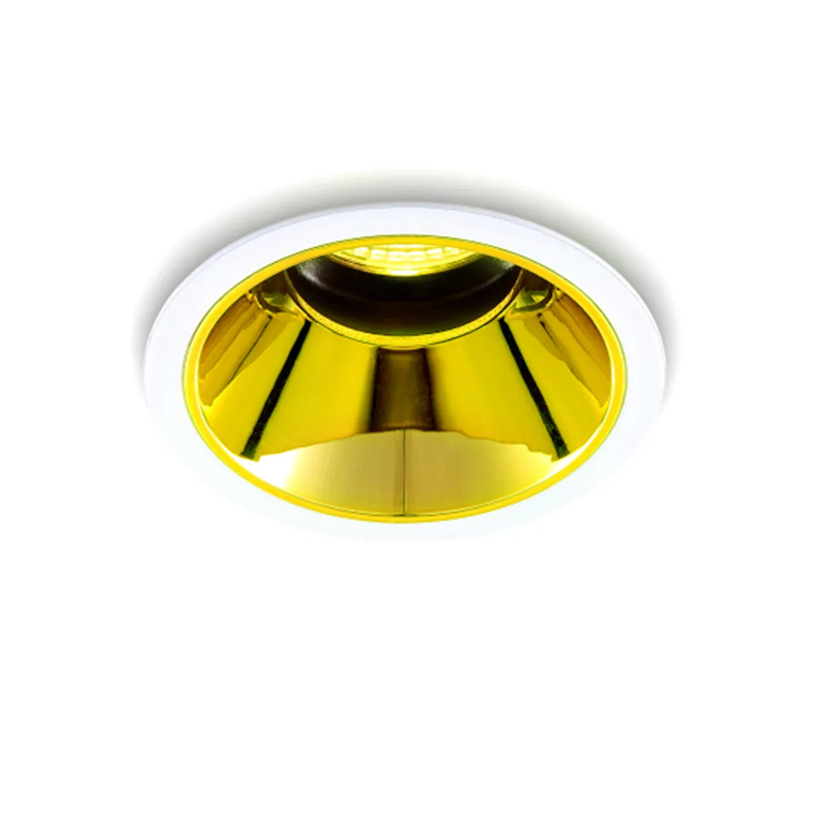 Track lighting for high - ceiling spacesLED Inbouwspot 5W 3000K warm wit ⌀83mm kantelbaar Goud met witte rand Track lighting for high - ceiling spacesLED Inbouwspot 5W 3000K warm wit ⌀83mm kantelbaar Goud met witte rand
