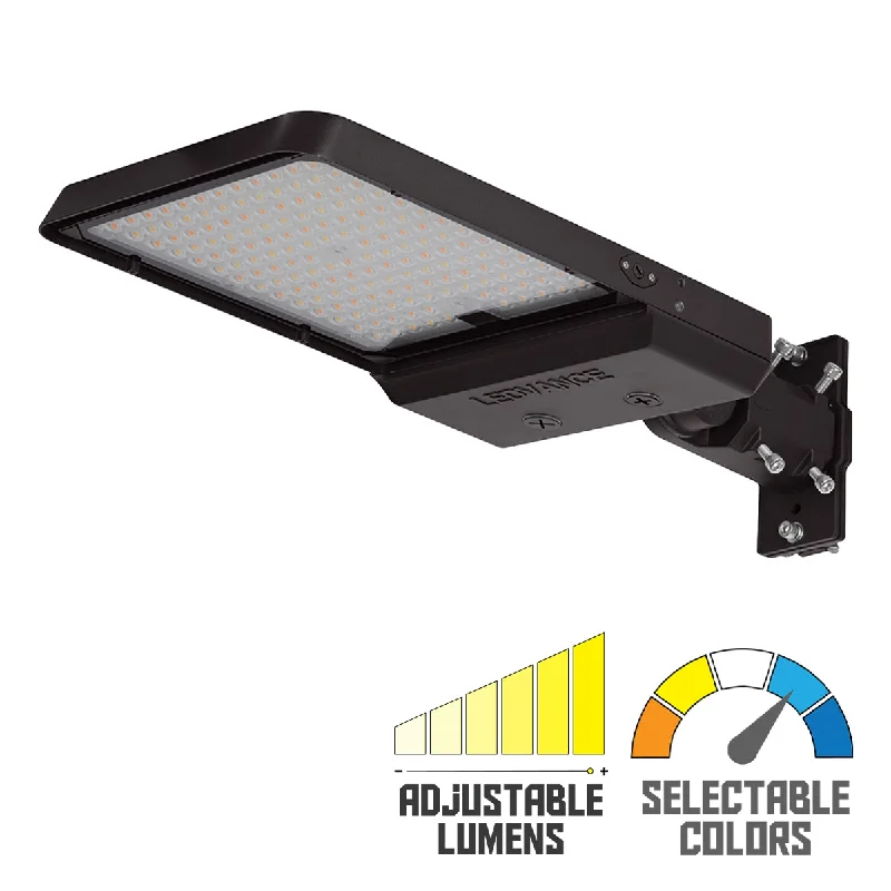 Waterproof Industrial Lighting for Wet AreasLED Pole Light, 40-80W, 12000lm, 30K/40K/50K, 120-347V, Slipfitter/Pole Mount, Bronze
