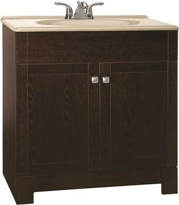 Track lighting with a sleek profileRsi Home Products Sedona Combo Bathroom Vanity Cabinet With Beige Sst Top' Fully Assembled' Java' 30 In.