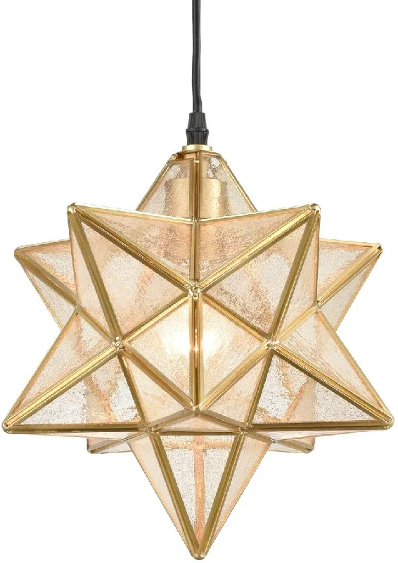 Industrial Pendant Lighting for Machine ShopsSorrento Brass Moravian Star Pendant Light Seeded Glass Shade 11-In Industrial Pendant Lighting for Machine ShopsSorrento Brass Moravian Star Pendant Light Seeded Glass Shade 11-In