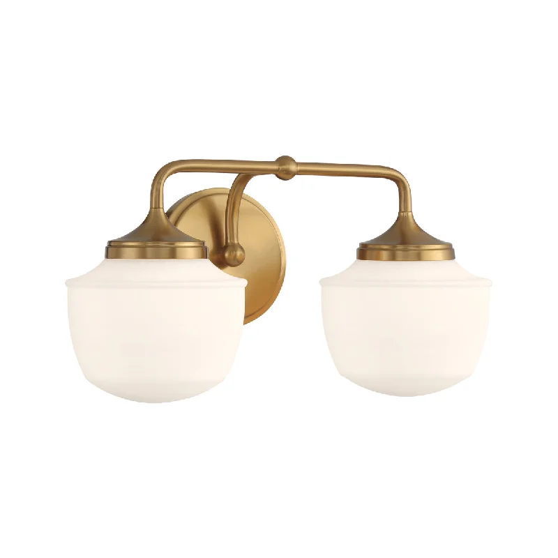 Industrial Lighting for Pharmaceutical ManufacturingCornwell 16" 2 Lights Bathroom Vanity Light Aged Brass Finish