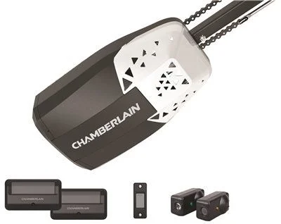 Track lighting with a decorative track designChamberlain Garage Door Opener' 1/2 Hp Chain Drive' 2 Remote Controls Track lighting with a decorative track designChamberlain Garage Door Opener' 1/2 Hp Chain Drive' 2 Remote Controls