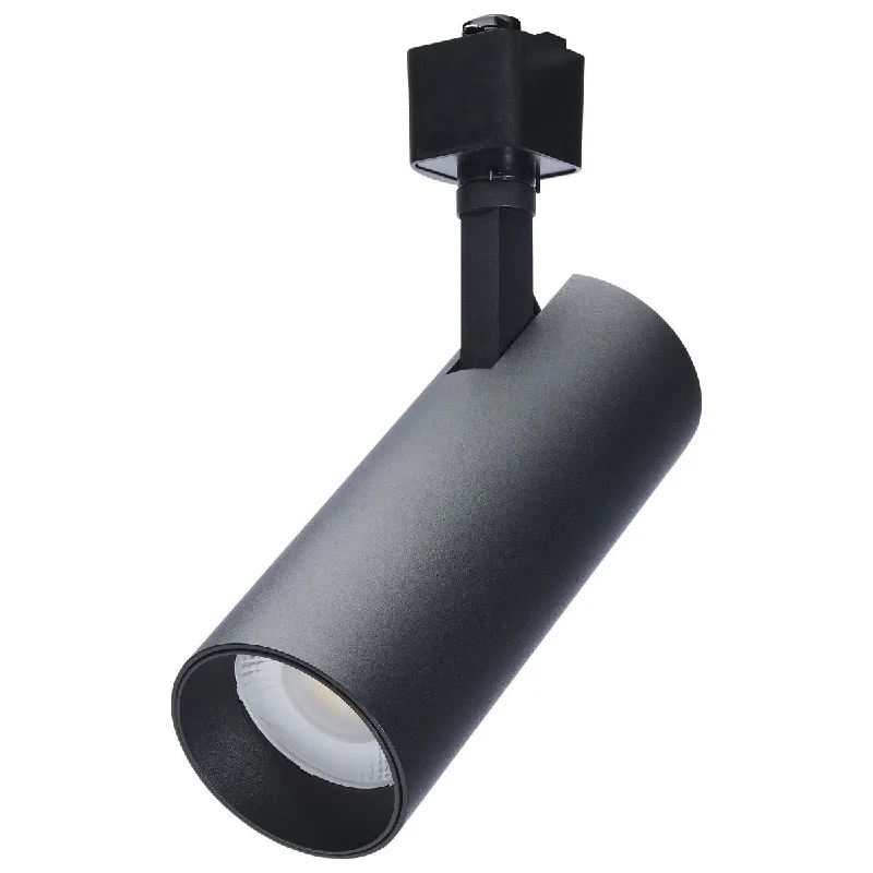Industrial Lighting for Food Processing FactoriesLED Track Head Adjustable Cylinder 30W 2100 Lumens, Selectable CCT, Halo, 48°, Black