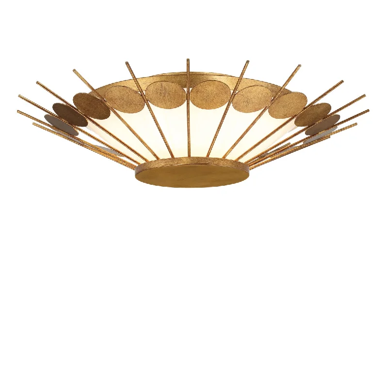 Industrial Lighting for Printing Press FacilitiesCapieso 20" 1 Light LED Flush Mount Light Gold Finish Industrial Lighting for Printing Press FacilitiesCapieso 20" 1 Light LED Flush Mount Light Gold Finish