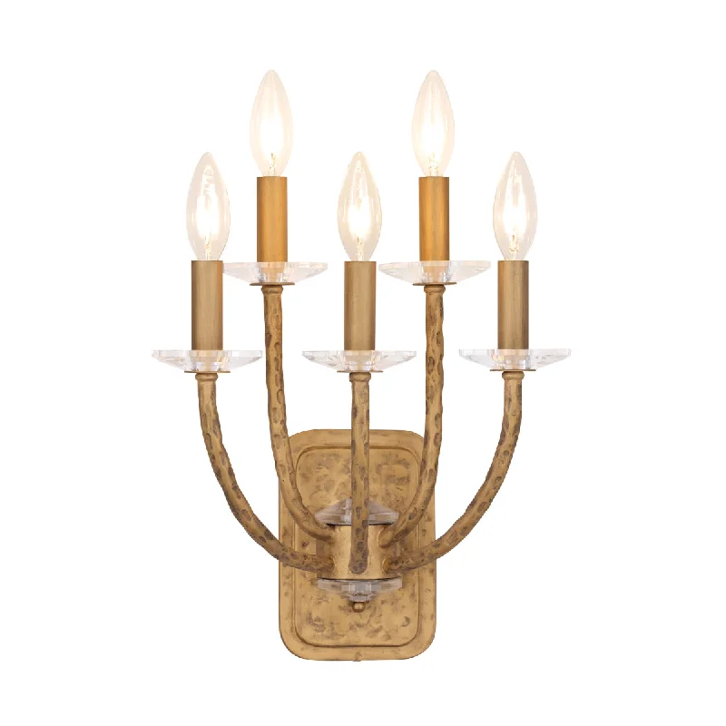 Industrial Area Lighting for Large Open SpacesAtella 14" 5 Lights Wall Sconce Gold Finish Industrial Area Lighting for Large Open SpacesAtella 14" 5 Lights Wall Sconce Gold Finish