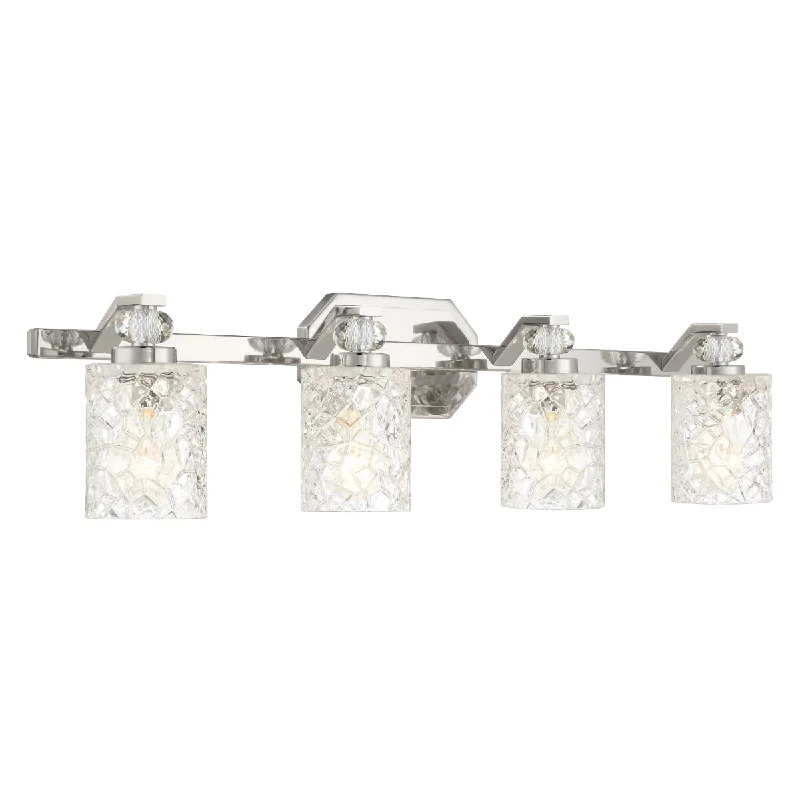Industrial Lighting for Printing Press FacilitiesCrystal Kay 32" 4 Lights Bathroom Vanity Light Chrome Finish Industrial Lighting for Printing Press FacilitiesCrystal Kay 32" 4 Lights Bathroom Vanity Light Chrome Finish
