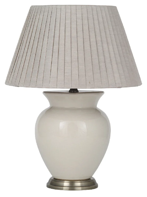 Wireless track lighting for easy installationHadley Cream Ceramic Table Lamp