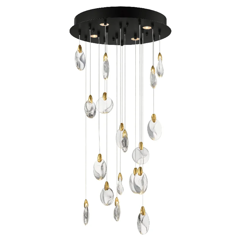 Track lighting with a decorative track designPebble 18-Light LED Pendant
