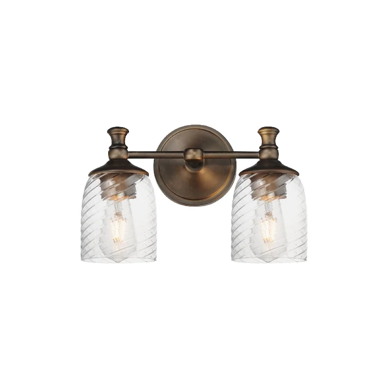 Track lighting with clear glass shadesSwirl 2-Light Wall Sconce