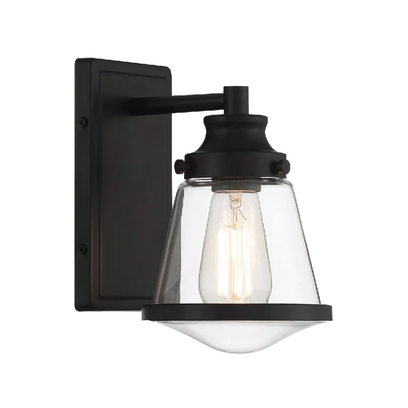 Industrial Lighting with High CRI (Color Rendering Index) for True Color PerceptionMannsdale 6" 1 Light Wall Sconce Black Finish Industrial Lighting with High CRI (Color Rendering Index) for True Color PerceptionMannsdale 6" 1 Light Wall Sconce Black Finish
