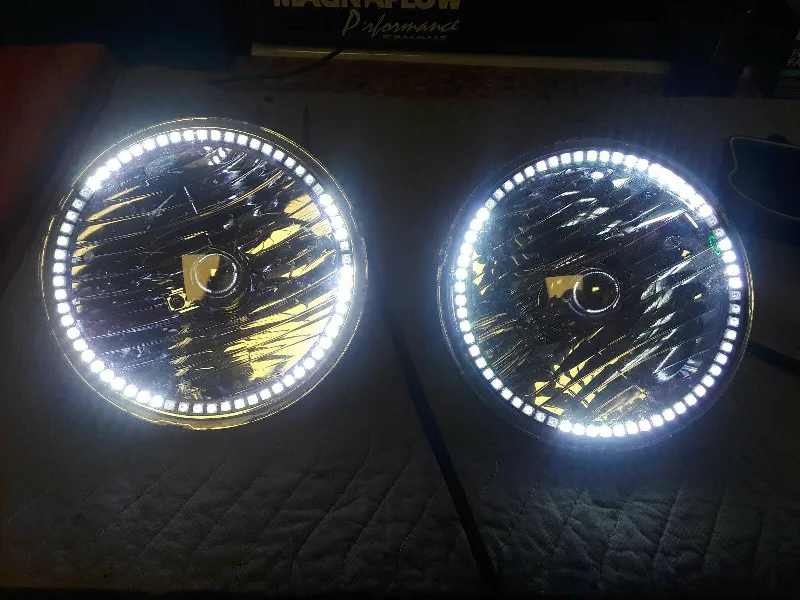Track lighting with a brushed nickel finishUSED ORACLE 2007-16 Jeep Wrangler Headlights w Dynamic ColorSHIFT Halos 7079-332 - CLEARANCE Track lighting with a brushed nickel finishUSED ORACLE 2007-16 Jeep Wrangler Headlights w Dynamic ColorSHIFT Halos 7079-332 - CLEARANCE