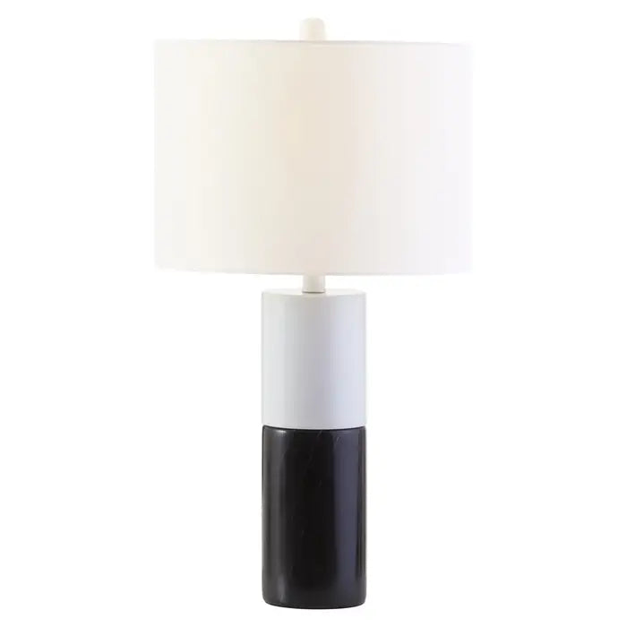 White track lighting for a clean lookSelsey Black Marble Base and White Shade Table Lamp White track lighting for a clean lookSelsey Black Marble Base and White Shade Table Lamp
