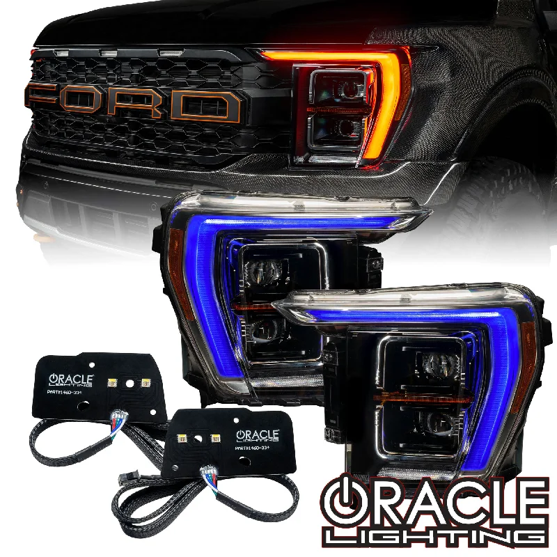 Track lighting with colored glass accentsORACLE Lighting 2021-2023 Ford F-150 ColorSHIFT RGB+W Headlight DRL Upgrade Kit Track lighting with colored glass accentsORACLE Lighting 2021-2023 Ford F-150 ColorSHIFT RGB+W Headlight DRL Upgrade Kit