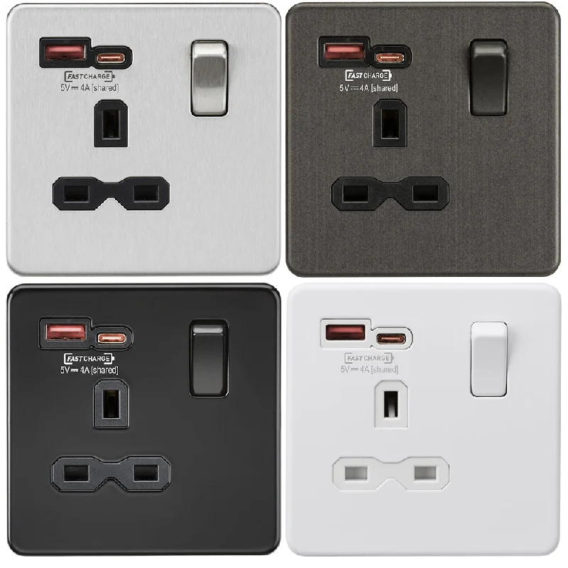 Commercial - grade track lighting for storesKnightsbridge 13A 1G Switched Socket with Dual USB FAST CHARGE A+C Commercial - grade track lighting for storesKnightsbridge 13A 1G Switched Socket with Dual USB FAST CHARGE A+C