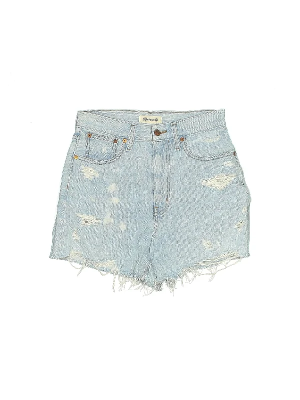 High-Rise Denim Shorts in Light Wash