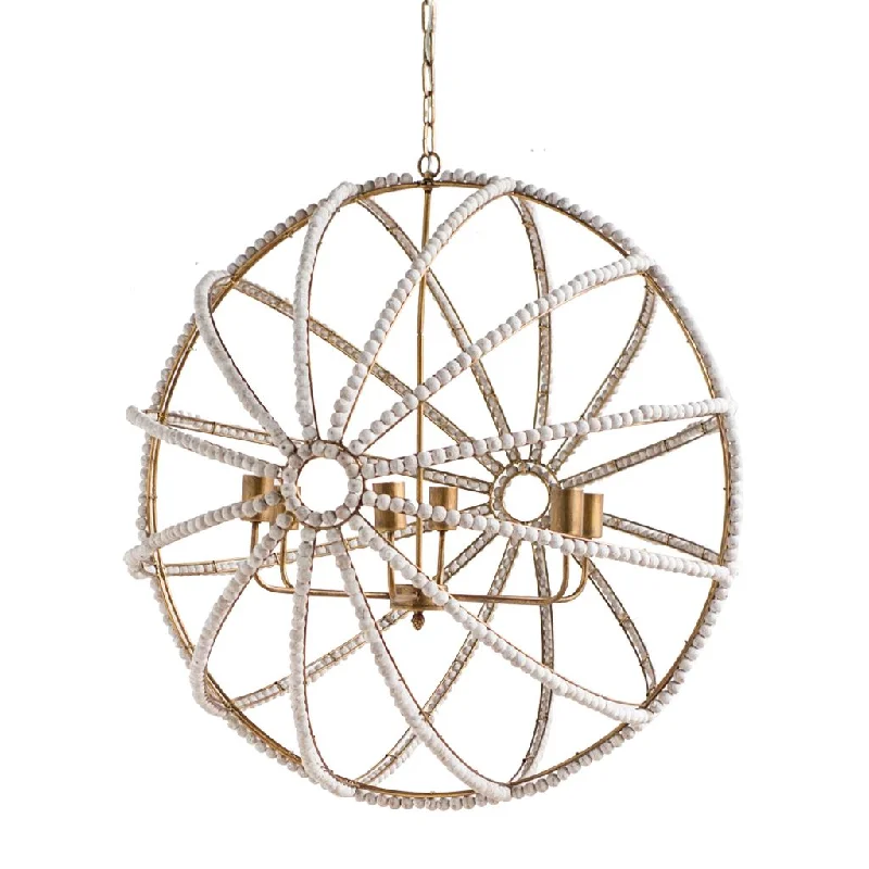 Small Chandeliers for Compact RoomsSmall Chandeliers for Compact RoomsAva Chandelier Gold Metal | White Wood