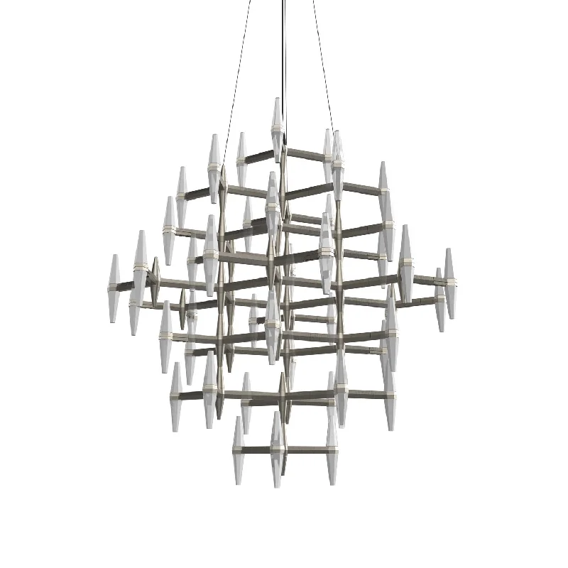 Chandeliers with Clear Crystal for a Sparkling EffectChandeliers with Clear Crystal for a Sparkling EffectBlackjack Prism PSM-437-SN-27U-30K Chandelier Light - Satin Nickel