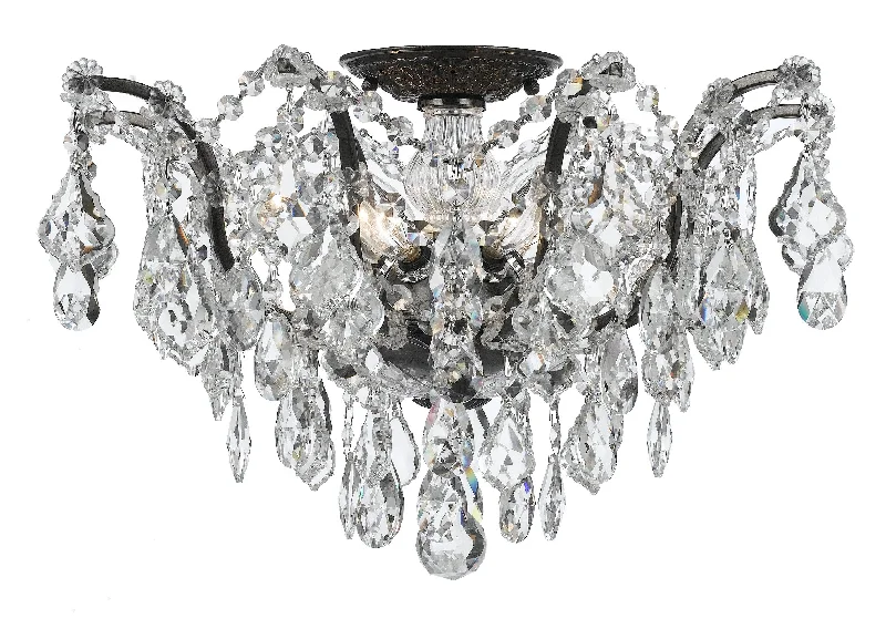 Oversized Chandeliers as a Statement Piece in Living RoomsOversized Chandeliers as a Statement Piece in Living Rooms5 Light Vibrant Bronze Modern Ceiling Mount Draped In Clear Spectra Crystal - C193-4457-VZ-CL-SAQ