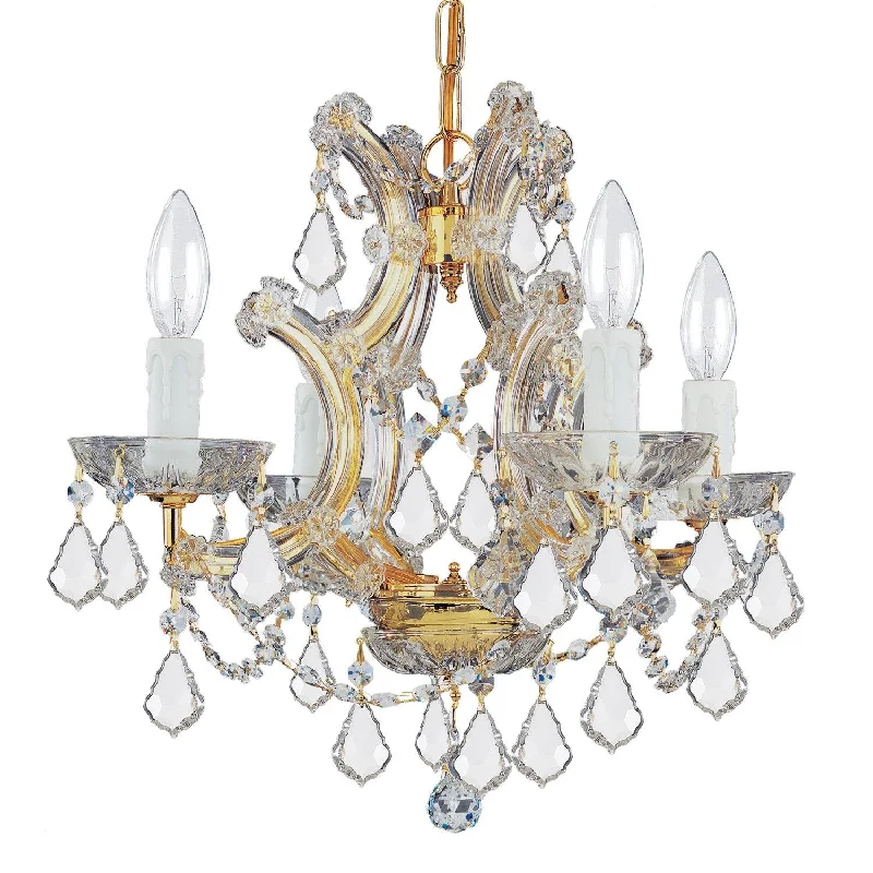 Chandeliers with Sputnik - Style Design for a Futuristic VibeChandeliers with Sputnik - Style Design for a Futuristic Vibe4 Light Gold Crystal Mini Chandelier Draped In Clear Swarovski Strass Crystal - C193-4474-GD-CL-S
