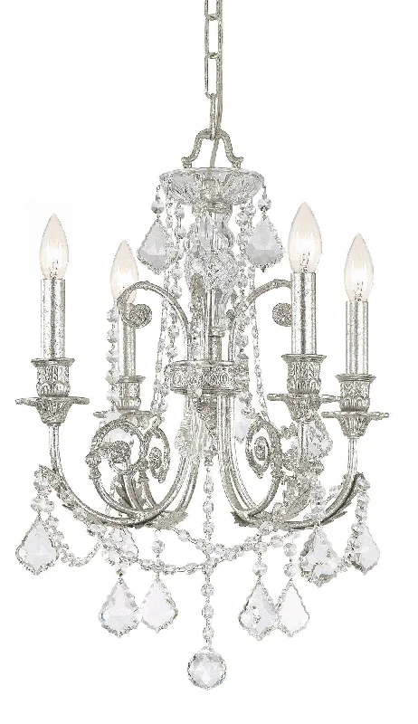 Mid - Century Modern Chandeliers for Vintage AppealMid - Century Modern Chandeliers for Vintage Appeal4 Light Olde Silver Crystal Mini Chandelier Draped In Clear Swarovski Strass Crystal - C193-5114-OS-CL-S
