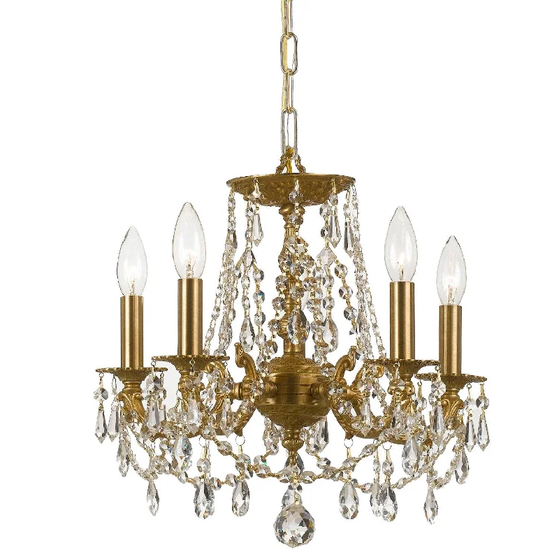 Chandeliers with Sputnik - Style Design for a Futuristic VibeChandeliers with Sputnik - Style Design for a Futuristic Vibe5 Light Aged Brass Traditional Mini Chandelier Draped In Clear Swarovski Strass Crystal - C193-5545-AG-CL-S