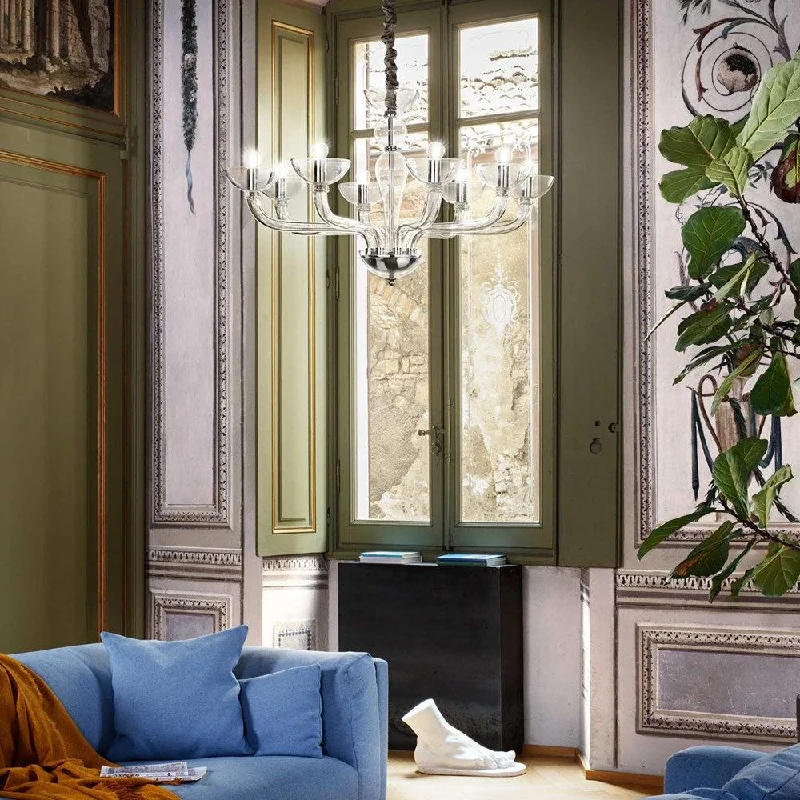 Chandeliers with Venetian Glass for a Luxurious LookChandeliers with Venetian Glass for a Luxurious LookCasanova Chandelier 8Lt in White, Smoked or Clear