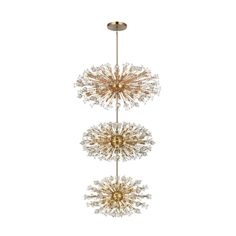 Chandeliers with Metal Frames in Black FinishChandeliers with Metal Frames in Black FinishElegant Vera 2500G50L3SG Chandelier Light - Satin Gold