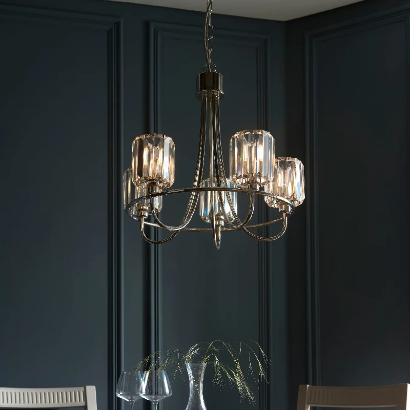 Chandeliers for Low Ceilings to Avoid OvercrowdingChandeliers for Low Ceilings to Avoid OvercrowdingEndon Berenice 5lt Chandelier Bright Nickel Chandeliers for Low Ceilings to Avoid OvercrowdingChandeliers for Low Ceilings to Avoid OvercrowdingEndon Berenice 5lt Chandelier Bright Nickel