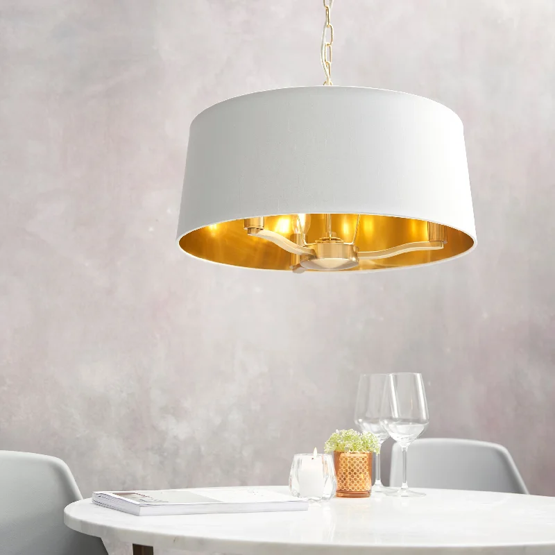 Mid - Century Modern Chandeliers for Vintage AppealMid - Century Modern Chandeliers for Vintage AppealEndon Harvey 3lt Pendant Drum Brushed Satin Gold