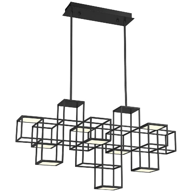 Chandeliers with Metal Frames in Black FinishChandeliers with Metal Frames in Black FinishEurofase Ferro 9-Light Linear LED Chandelier Chandeliers with Metal Frames in Black FinishChandeliers with Metal Frames in Black FinishEurofase Ferro 9-Light Linear LED Chandelier