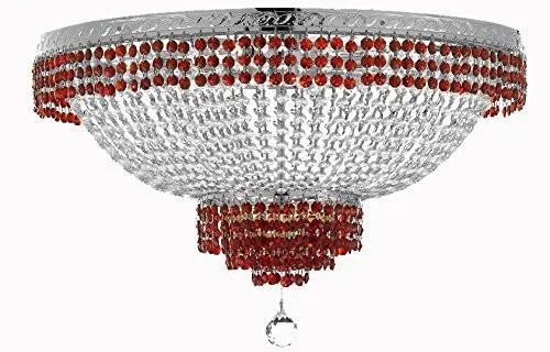 Chandeliers with Clear Crystal for a Sparkling EffectChandeliers with Clear Crystal for a Sparkling EffectFlush French Empire Crystal Chandelier Lighting Trimmed With Ruby Red Crystal Good For Dining Room Foyer Entryway Family Room And More H21" W30" - F93-B74/Cs/Flush/870/14 Chandeliers with Clear Crystal for a Sparkling EffectChandeliers with Clear Crystal for a Sparkling EffectFlush French Empire Crystal Chandelier Lighting Trimmed With Ruby Red Crystal Good For Dining Room Foyer Entryway Family Room And More H21" W30" - F93-B74/Cs/Flush/870/14