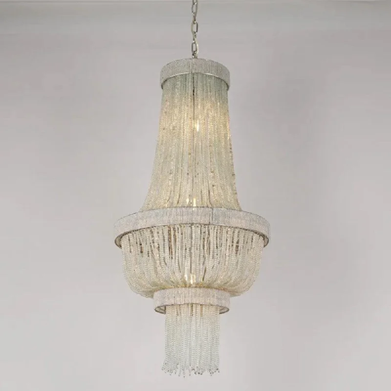 Chandeliers with Clear Crystal for a Sparkling EffectChandeliers with Clear Crystal for a Sparkling EffectHilton Chandelier 3Lt Large in Nickel