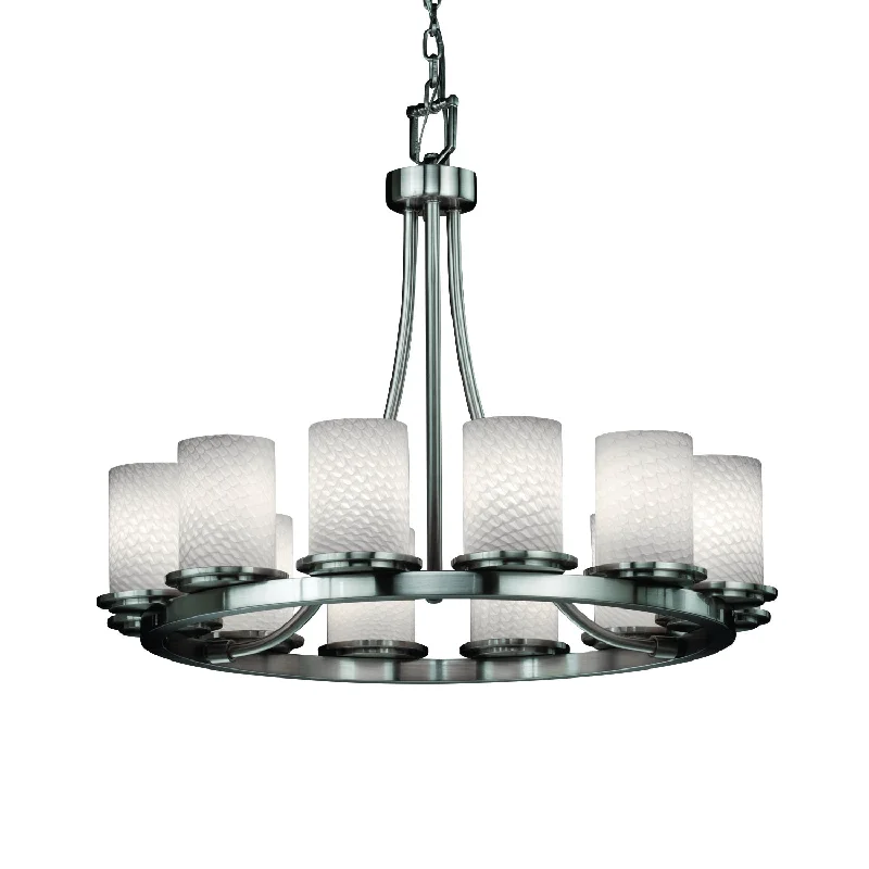 Chandeliers with Multiple Lights for Maximum IlluminationChandeliers with Multiple Lights for Maximum IlluminationJustice Designs Fusion FSN-8768-10-WEVE-NCKL Chandelier Light - Brushed Nickel Chandeliers with Multiple Lights for Maximum IlluminationChandeliers with Multiple Lights for Maximum IlluminationJustice Designs Fusion FSN-8768-10-WEVE-NCKL Chandelier Light - Brushed Nickel