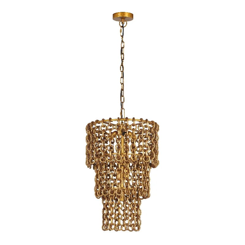 Chandeliers with Metal Frames in Copper FinishChandeliers with Metal Frames in Copper FinishNirsa Brass Chain Link 3-Tier Chandelier Chandeliers with Metal Frames in Copper FinishChandeliers with Metal Frames in Copper FinishNirsa Brass Chain Link 3-Tier Chandelier