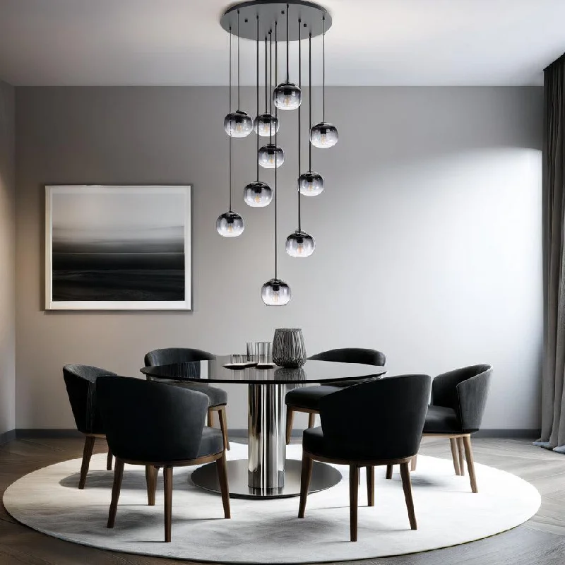 Modern Crystal Chandeliers for Contemporary HomesModern Crystal Chandeliers for Contemporary HomesOilella Pendant Light 10Lt Black/Grey