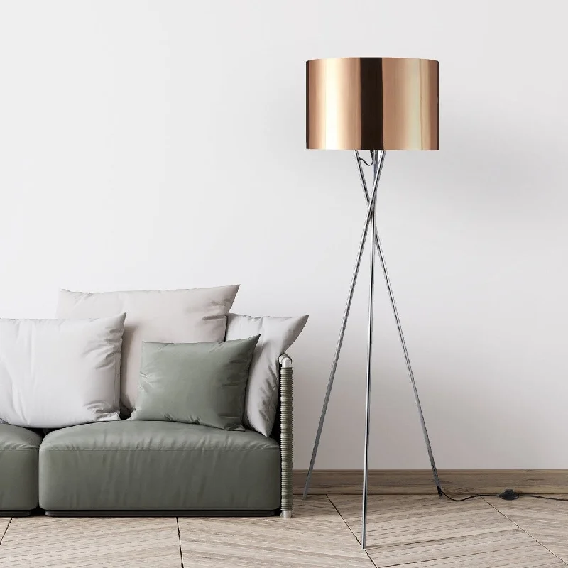 Modern Minimalist Floor Lamp for Contemporary Living RoomsModern Minimalist Floor Lamp for Contemporary Living Roomsambiore. 62 Inch Tripod Floor Lamp Copper Acrylic Film Shade